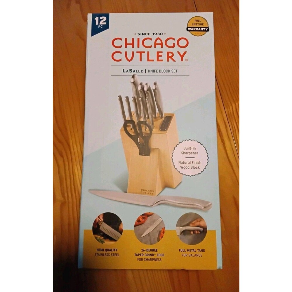 Chicago LaSalle I2 Pc Cutlery Set With Sissors & Built In Sharpner